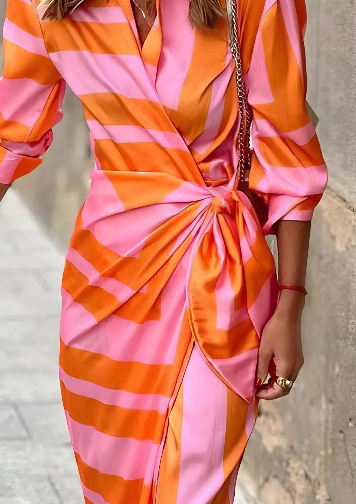 Olivia – Robe chemise imprimée cintrée à la taille