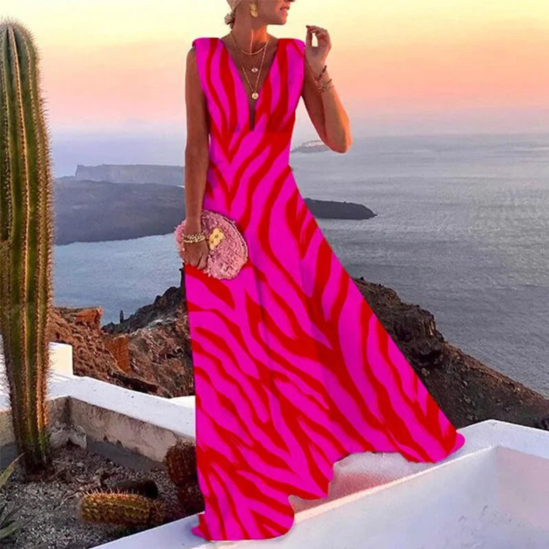 Lynor™ | Robe sans manches florale élégante dans un style chic français