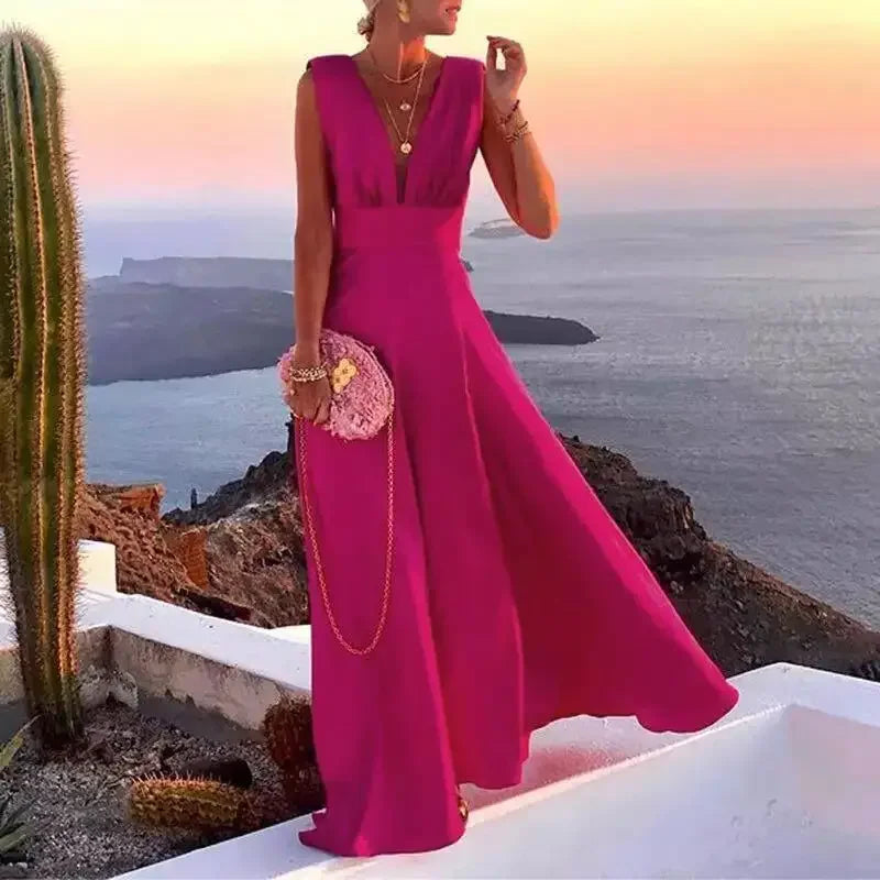 Lynor™ | Robe sans manches florale élégante dans un style chic français