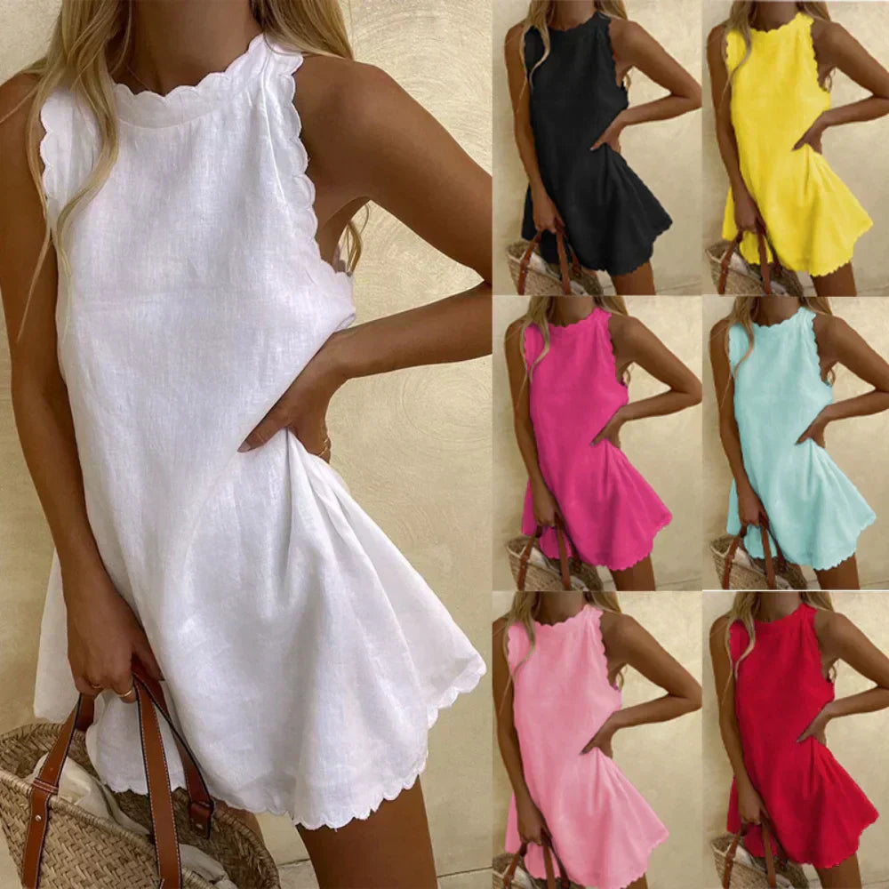 Nathalie | Robe sans manches à volants