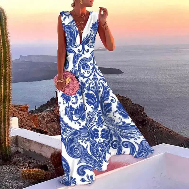 Lynor™ | Robe sans manches florale élégante dans un style chic français