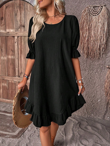 Isolde - Robe Midi à Manches Mi-Longues au Charme Rétro