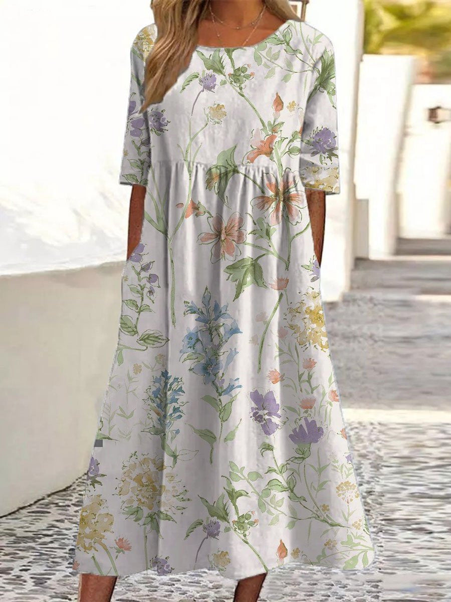 Wendy | Robe Midi Décontractée Brodée