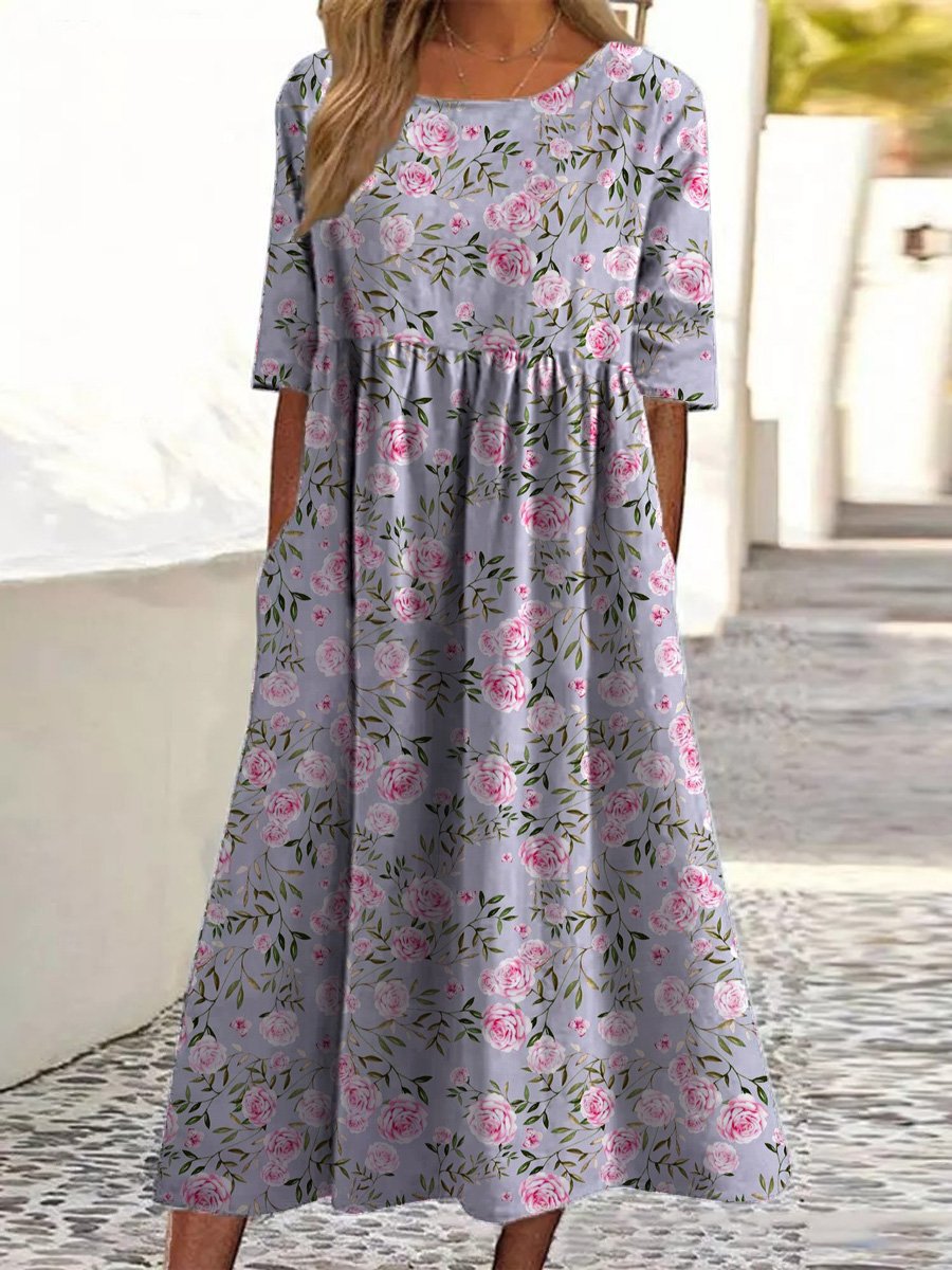 Wendy | Robe Midi Décontractée Brodée