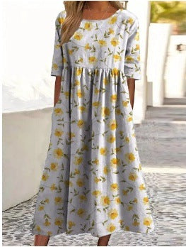 Wendy | Robe Midi Décontractée Brodée