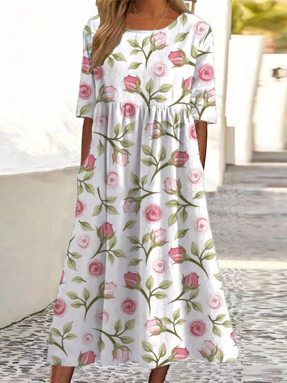 Wendy | Robe Midi Décontractée Brodée
