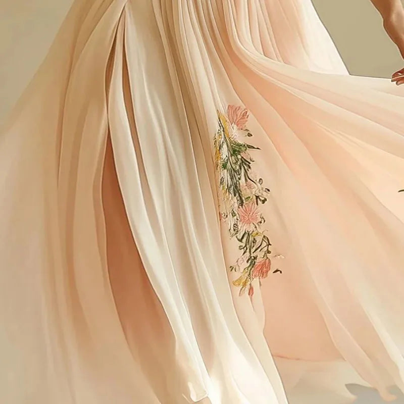 Amelia | Robe de soirée élégante à taille haute et décolleté en V