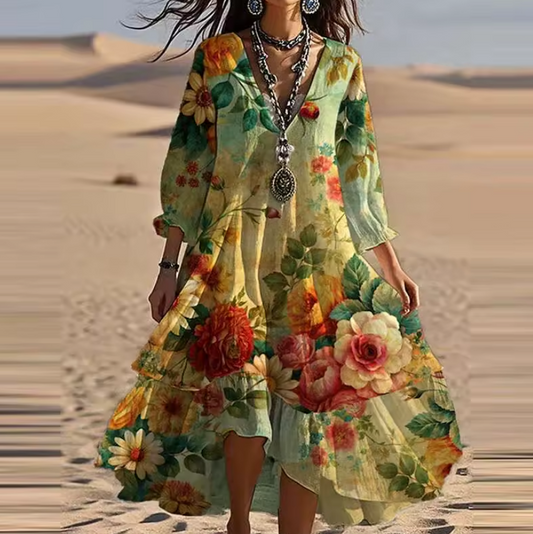 Ida™ - Robe V-Neck Vintage Boho