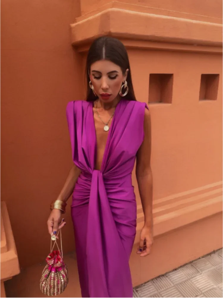 Selena - Robe Drapée Ardente