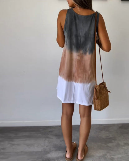 Josie - Robe Mini avec Imprimé Tie Dye Dégradé
