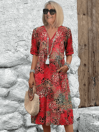 Elaisa | Robe Midi Florale Élégante