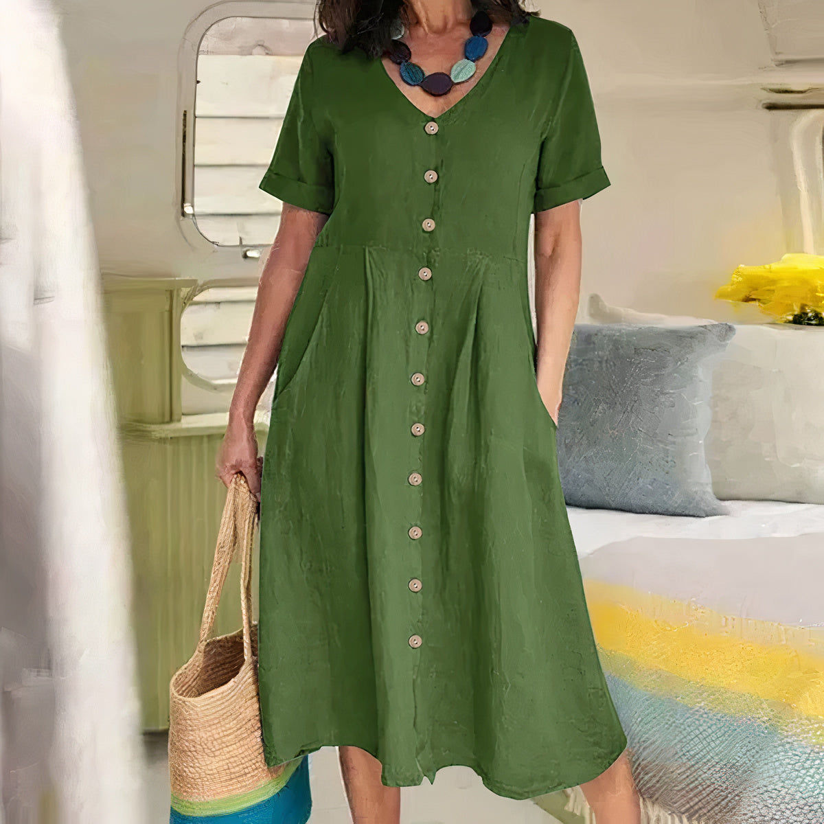 Yasmin™ - Robe Boutonnée Sans Effort