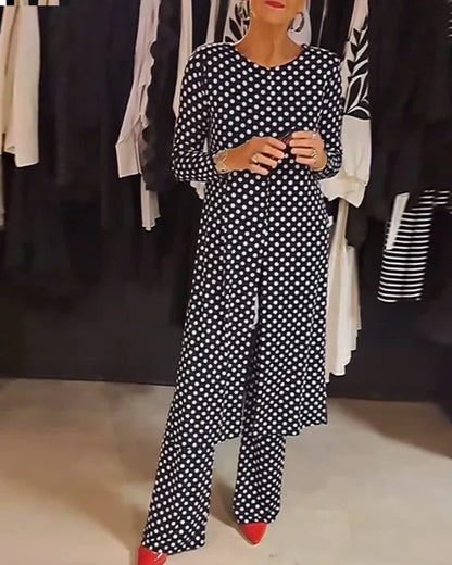 Greta | Ensemble à Pois avec Charme Féminin