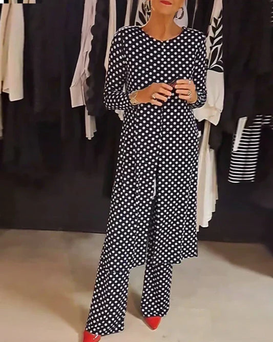 Greta | Ensemble à Pois avec Charme Féminin