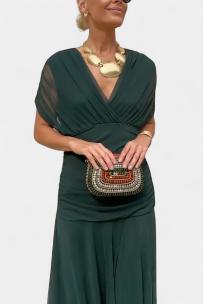 Alondra™ | Long Floral Dress with V-Neck