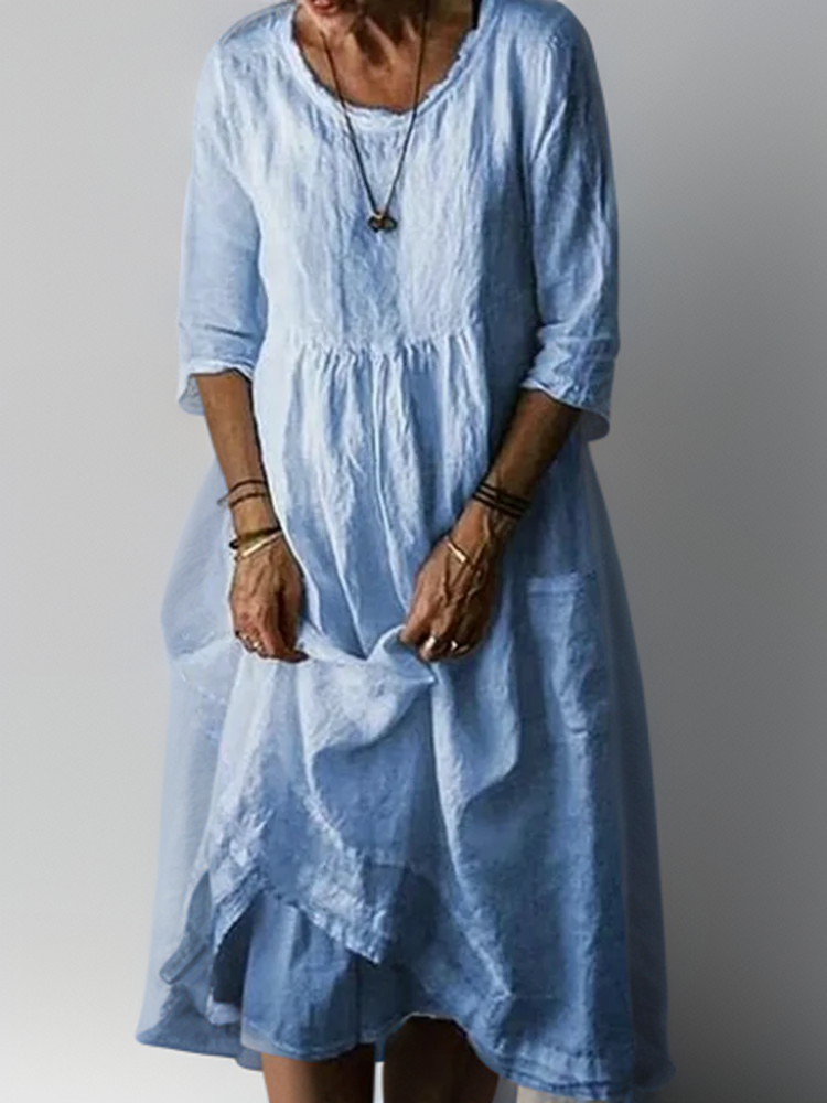 Katie - Robe Midi Plissée d'Été