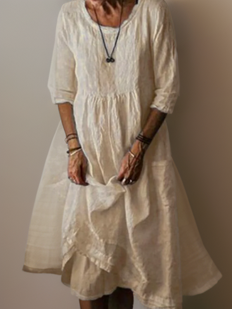 Katie - Robe Midi Plissée d'Été