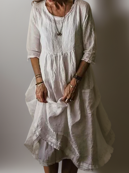 Katie - Robe Midi Plissée d'Été
