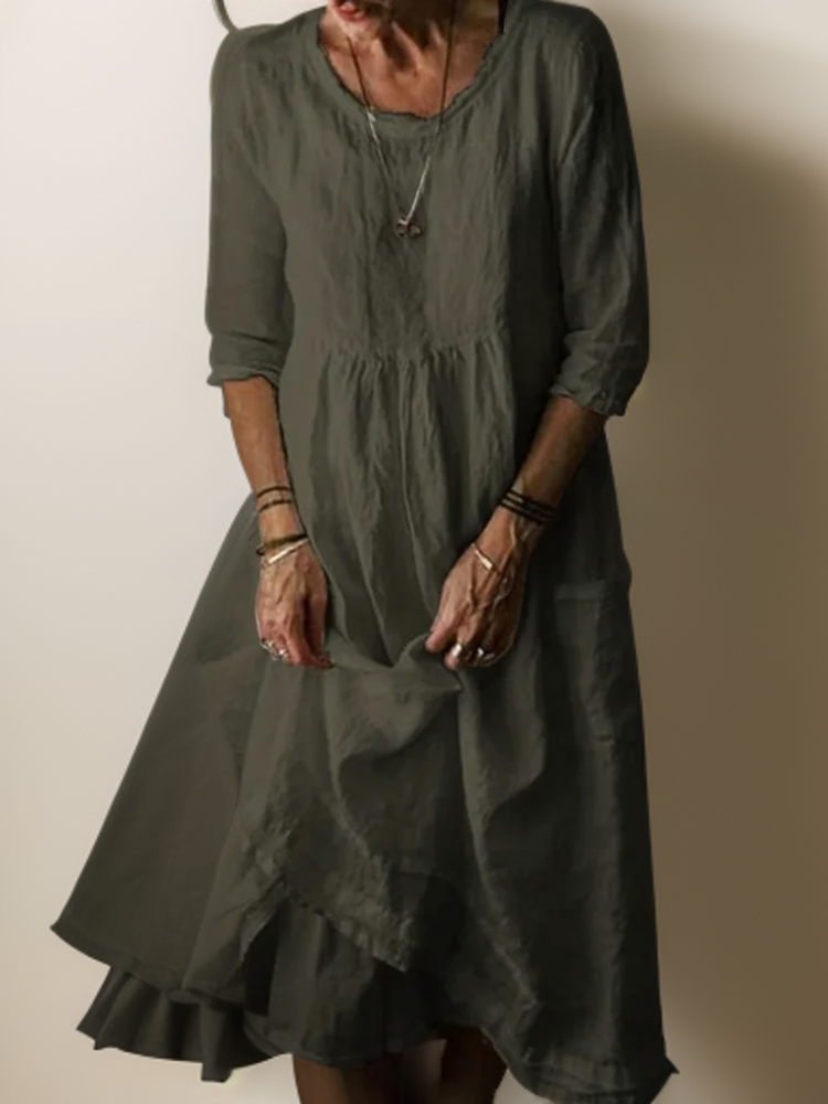 Katie - Robe Midi Plissée d'Été