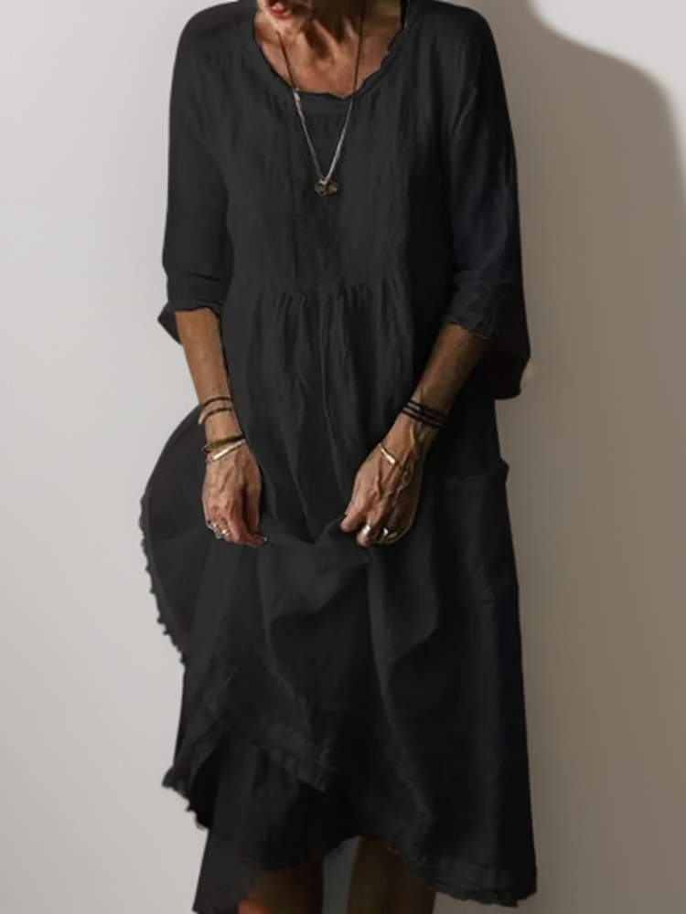 Katie - Robe Midi Plissée d'Été
