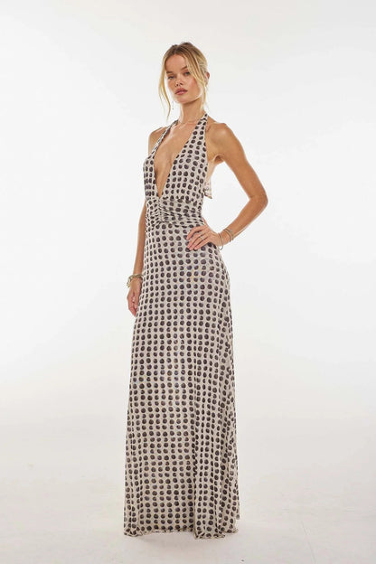 Camoni Polka Dot Diary Maxi Dress