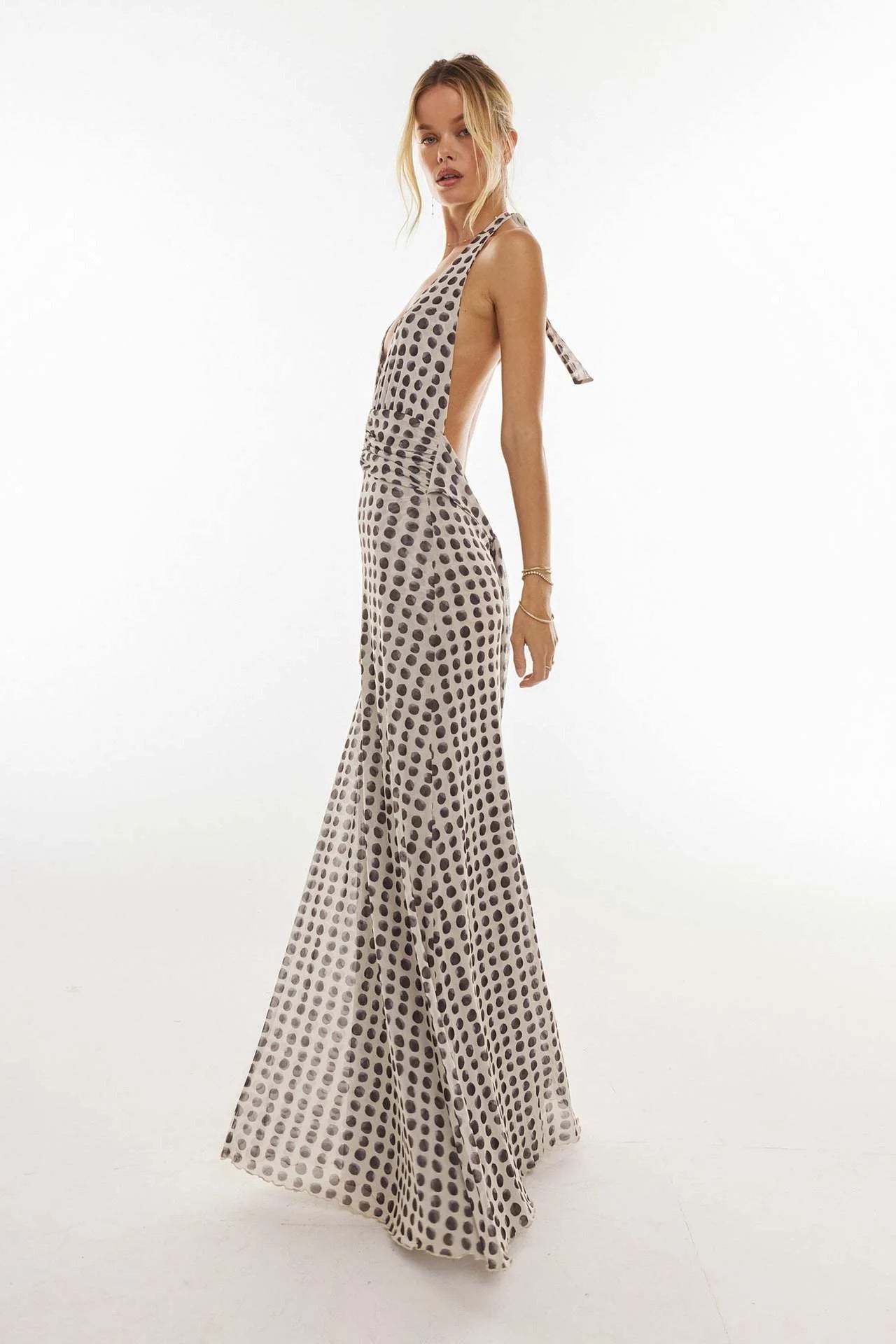 Camoni Polka Dot Diary Maxi Dress