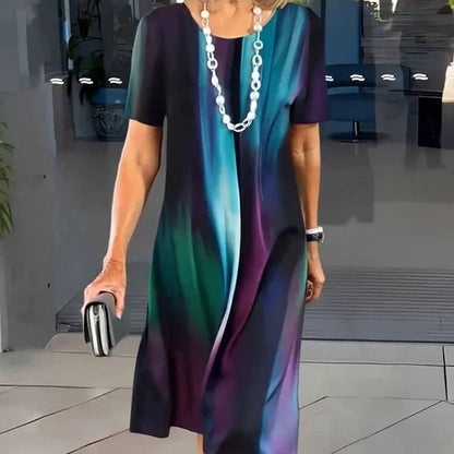 Dalia™ - Robe Plissée Femme avec Blocs de Couleur