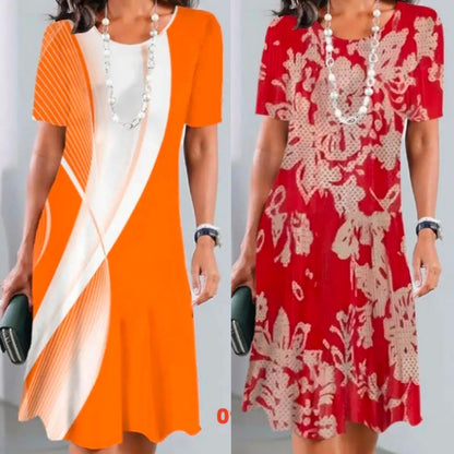 Dalia™ - Robe Plissée Femme avec Blocs de Couleur
