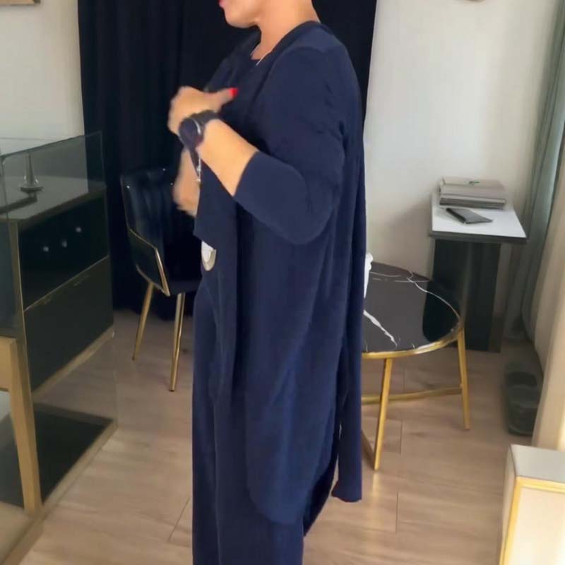 Ensemble 3 pièces élégant comprenant un cardigan long, un haut et un pantalon🔥LIVRAISON GRATUITE