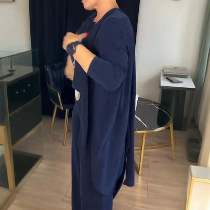 Ensemble 3 pièces élégant comprenant un cardigan long, un haut et un pantalon🔥LIVRAISON GRATUITE