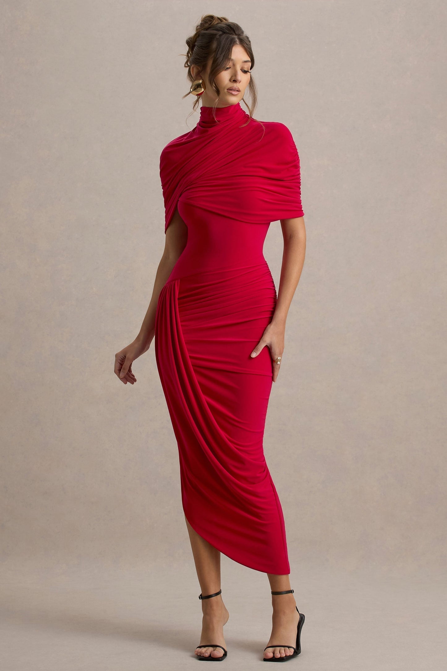 Taylor - Robe Maxi Cape Asymétrique Tordue