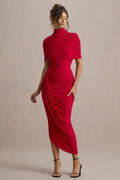 Taylor - Robe Maxi Cape Asymétrique Tordue
