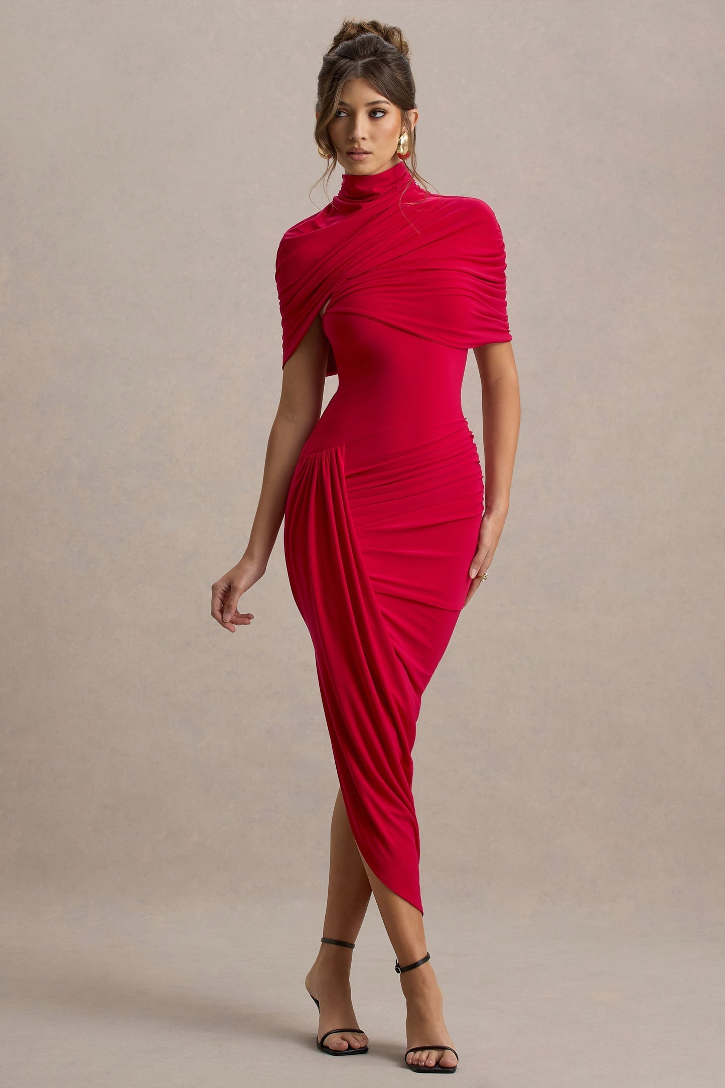 Taylor - Robe Maxi Cape Asymétrique Tordue