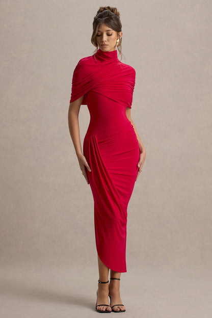 Taylor - Robe Maxi Cape Asymétrique Tordue