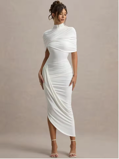 Taylor - Robe Maxi Cape Asymétrique Tordue