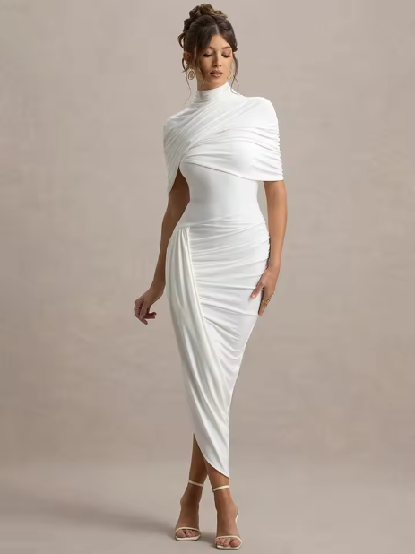 Taylor - Robe Maxi Cape Asymétrique Tordue