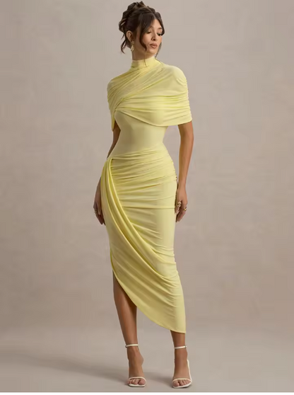 Taylor - Robe Maxi Cape Asymétrique Tordue